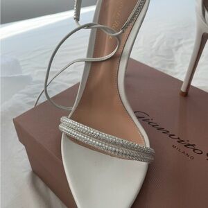 Gianvitto Rossi sandal. A perfect wedding, engagement or bridal shower shoe.